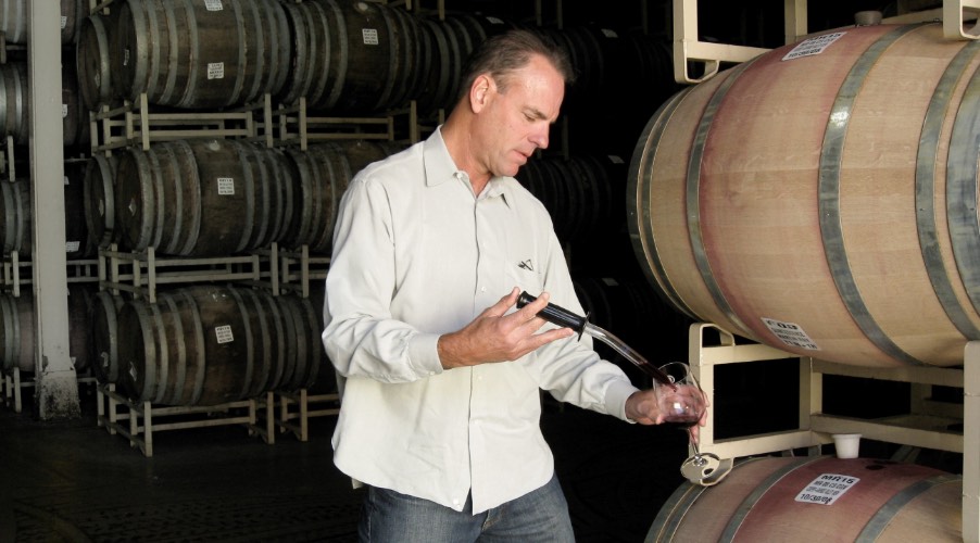 Courtney Benham sampling wine