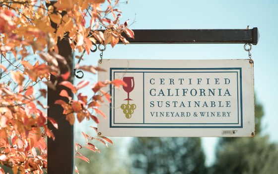 Certified California Sustainable Vineyard & Winery sign