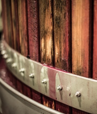 Close-up of wine barrel